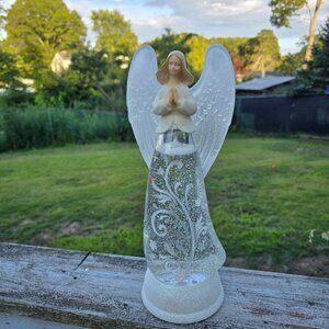 Led Angel Water Globe Glitter Color Changing Led Lamp Decor New in Box